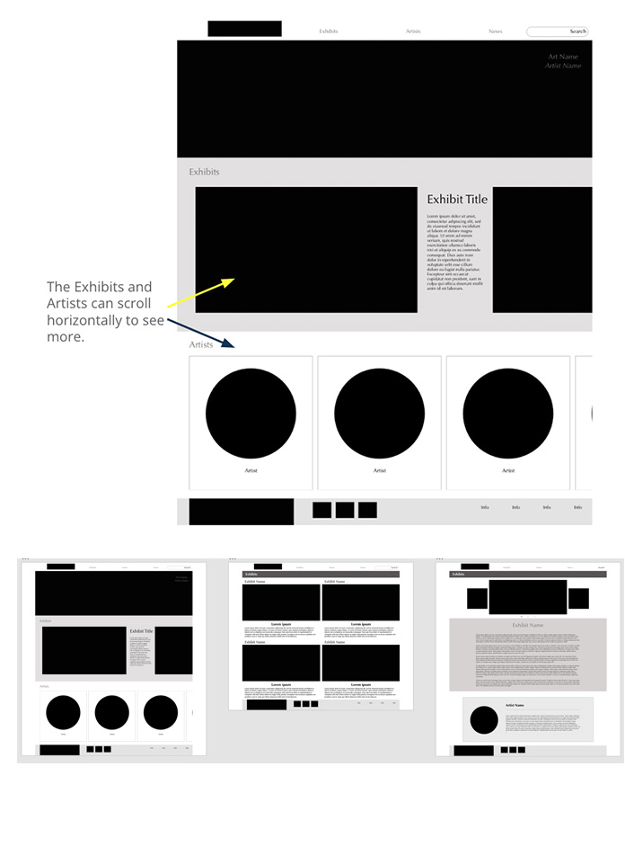 Mock up of desktop home page and desktop screens