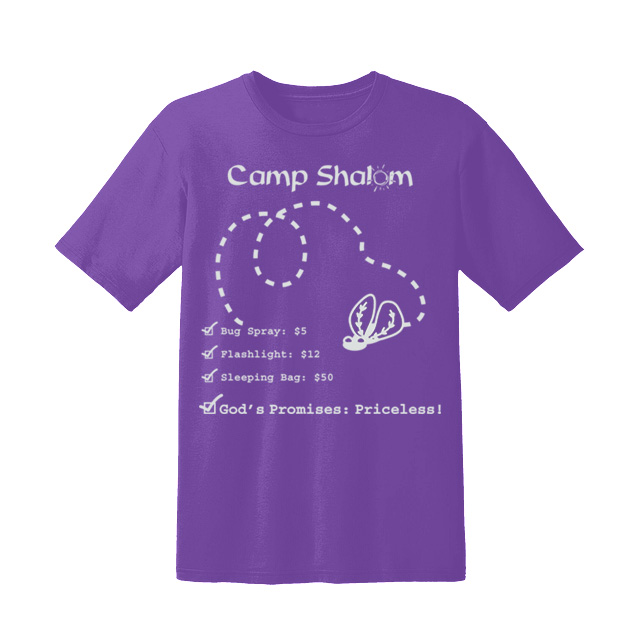 Camp Shalom tshirt with bug on it