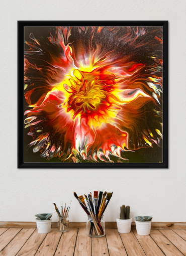 abstract fiery bloom