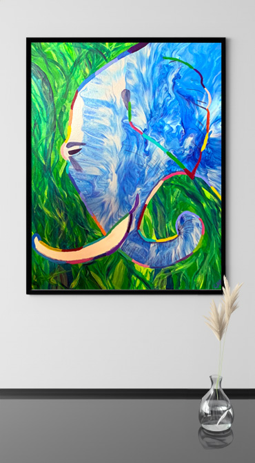 abstract flowing elephant