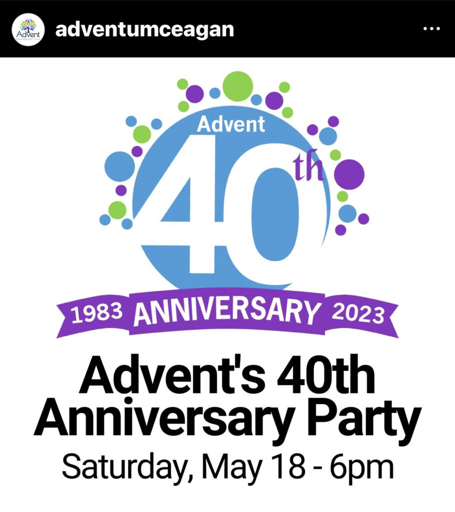 Advent church 40th anniversary logo