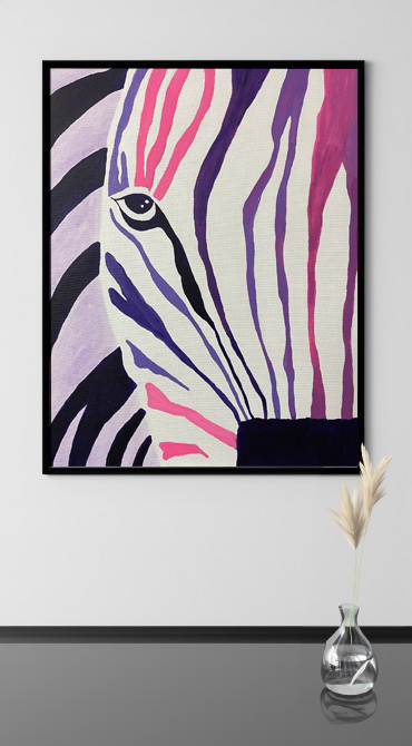 abstract pink and purple zebra